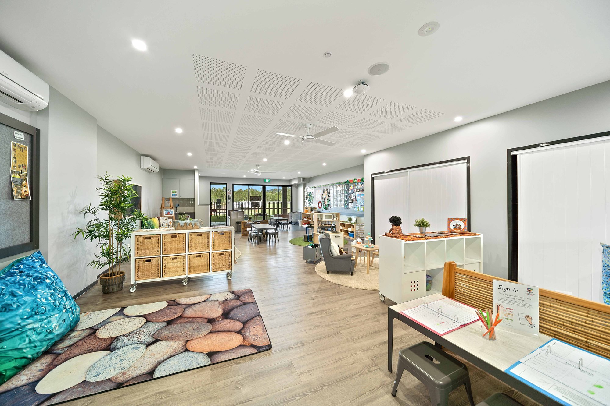 Learning room with glazing to a play area