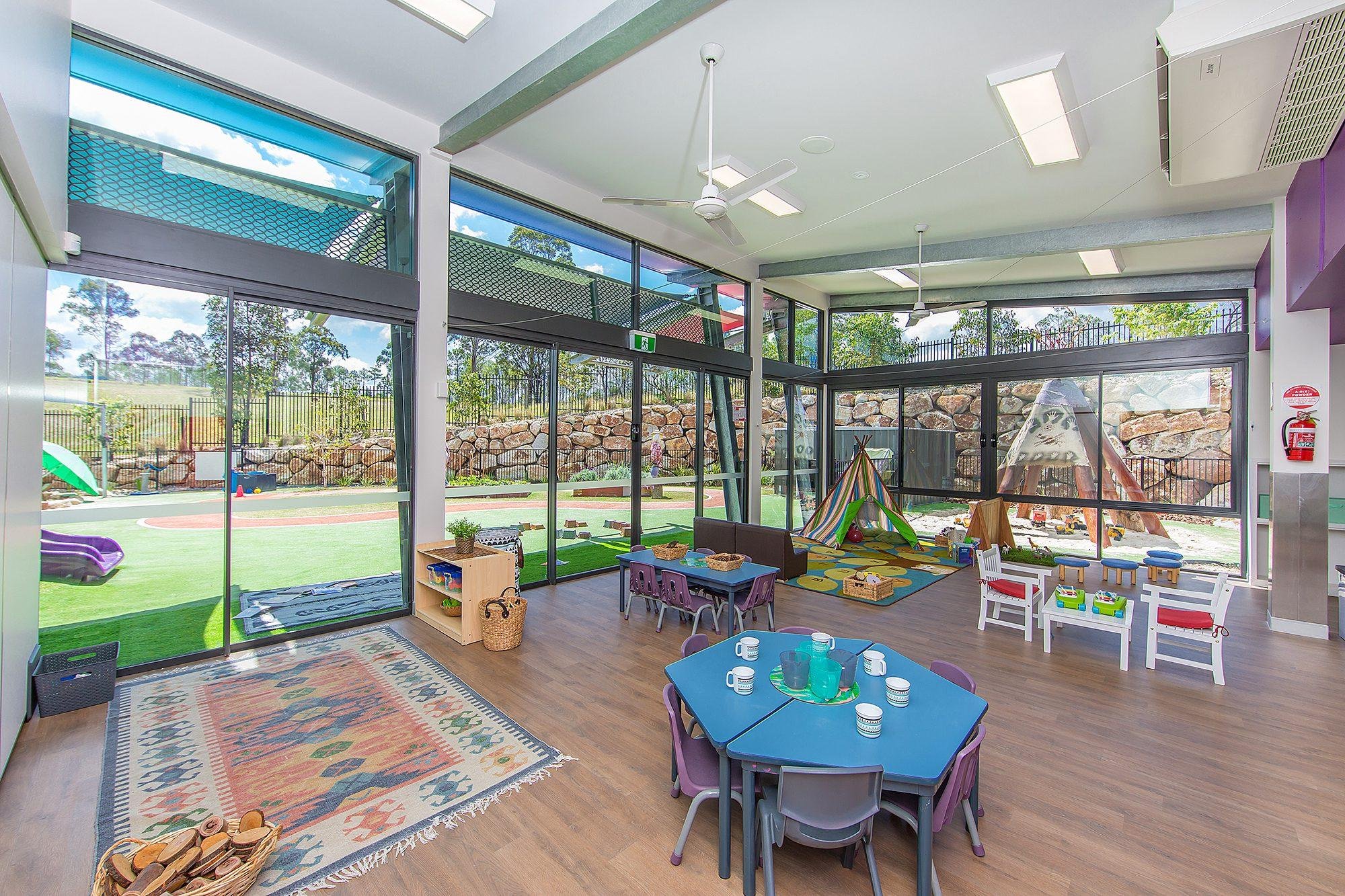 Indoor to outdoor learning space with sliding glazing