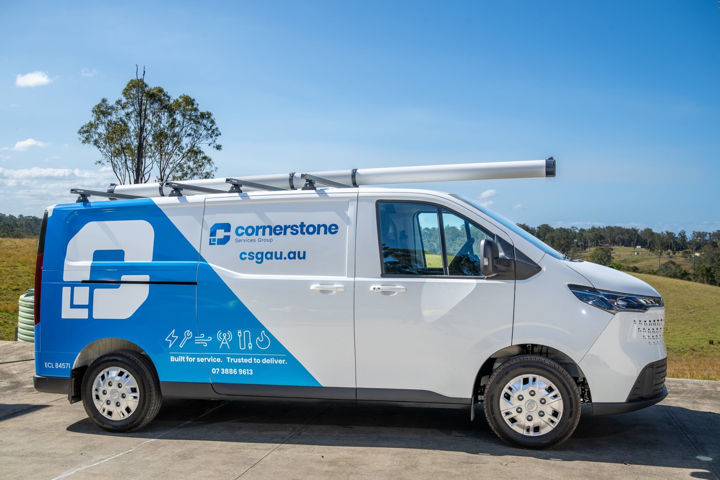 Cornerstone Services Group service van in side profile